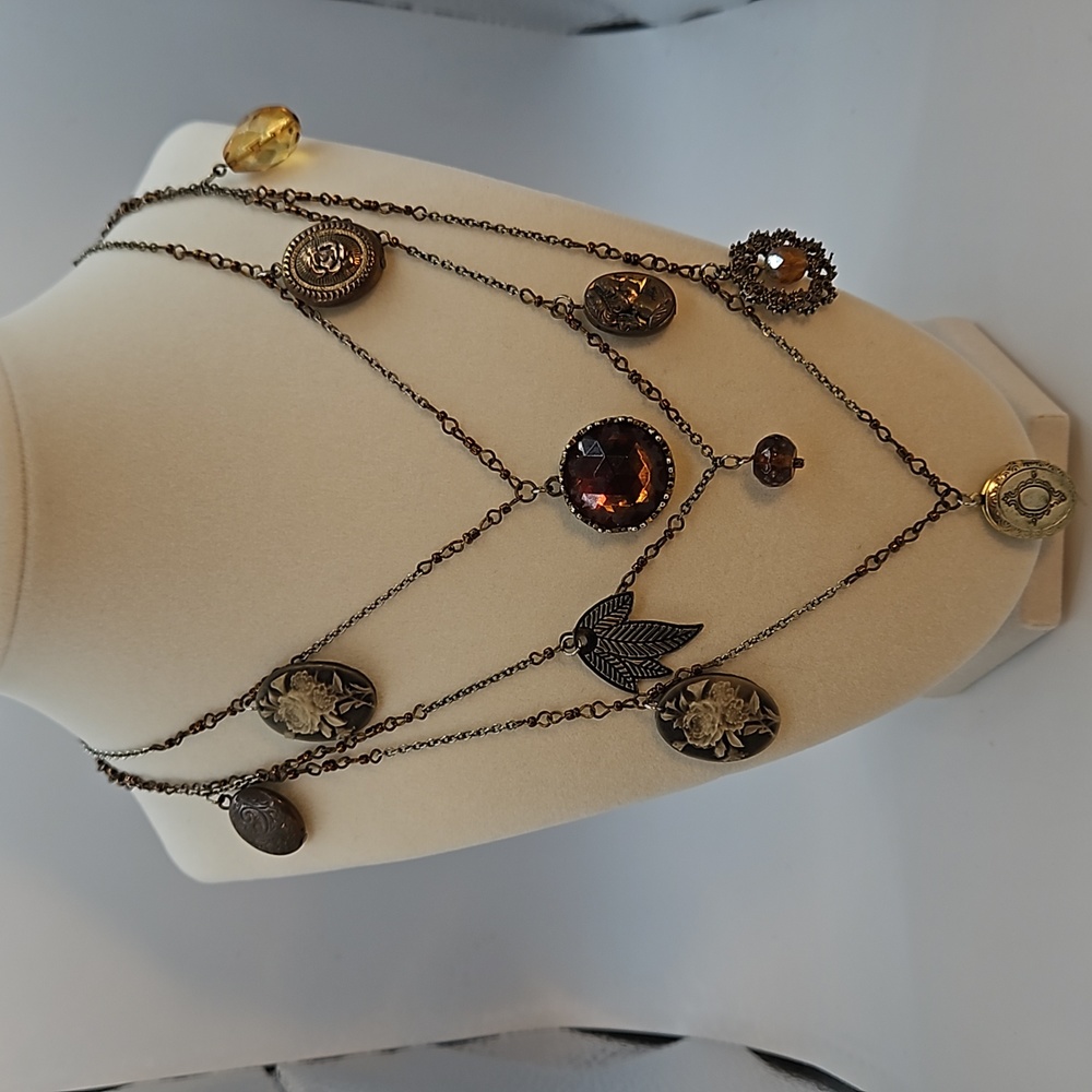VJ Signed Biho Victorian Locket Necklace